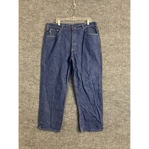 Carhartt Mens Flame Resistant Jeans Size 40 Cat 2 Relaxed Fit Blue Dark Wash